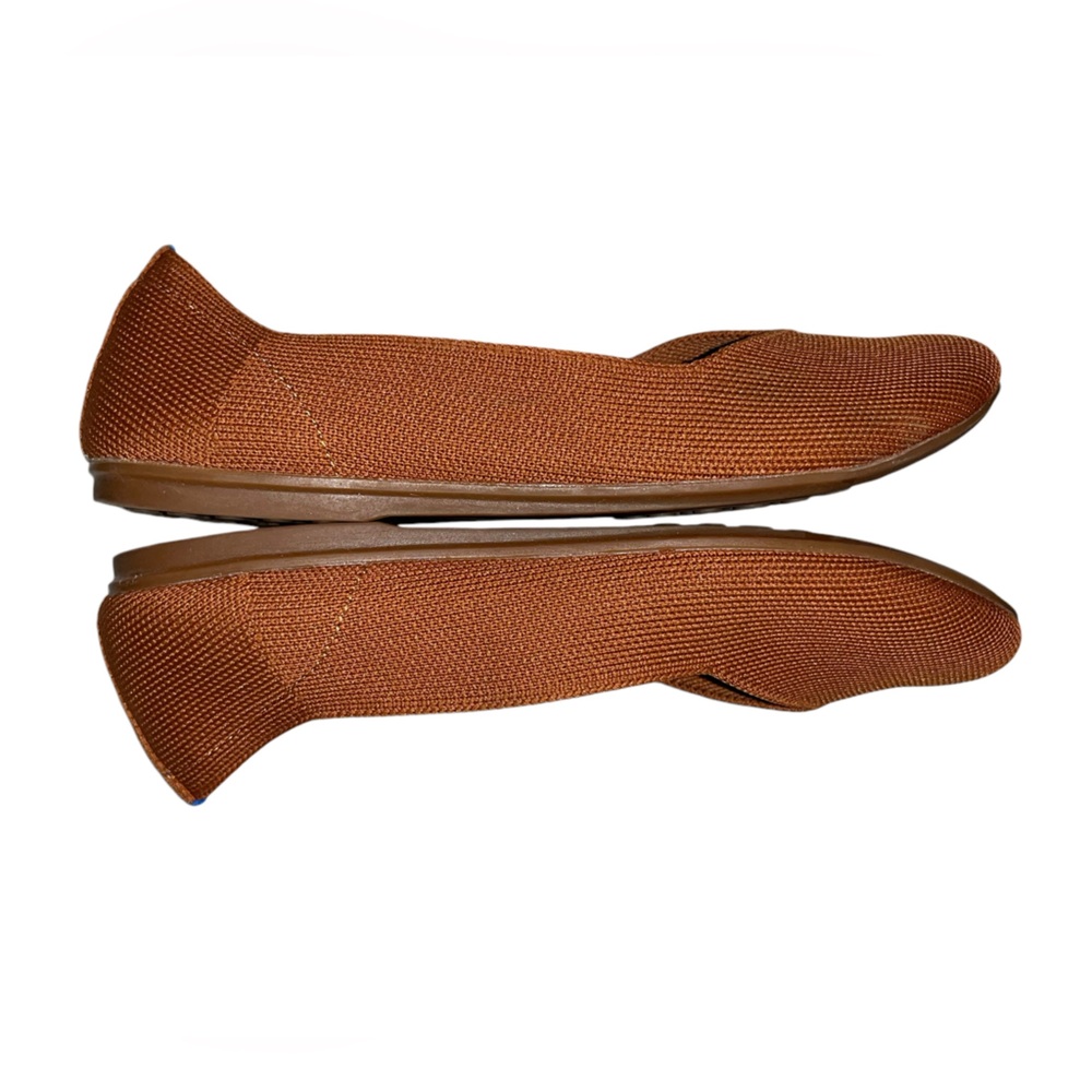KBZone Women's Knit Pointed Toe slip-on Ballet Flats, Burnt Orange, Size 8 - Picture 2 of 5